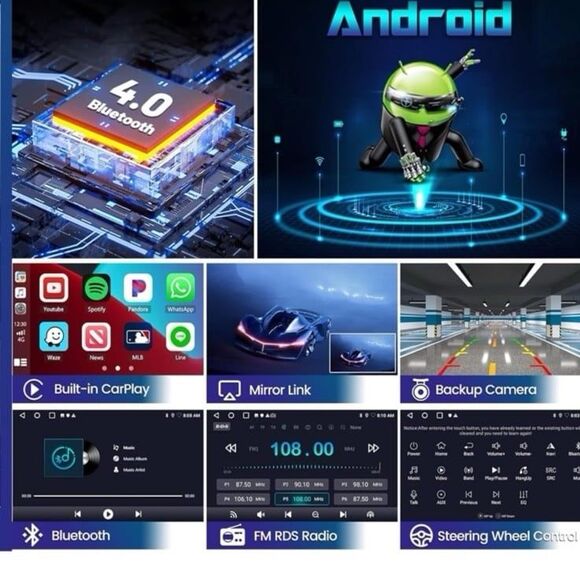 2+32 GB Android 13 Radio 9 Inch with Wireless Carplay Android - Picture 3 of 3